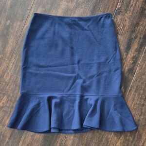 ST JOHN Peplum Hem Mini Skirt 8 Navy